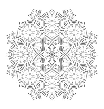 Yetişkin renklendirme için Mandala çizimi