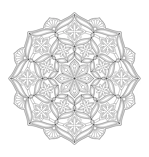 Ilustración mandala para colorear adulto — Vector de stock