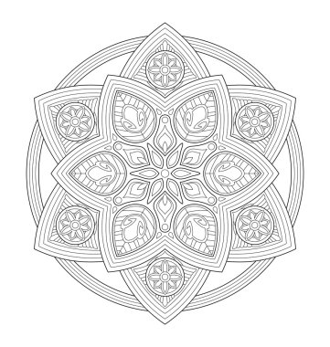 Yetişkin renklendirme için Mandala çizimi