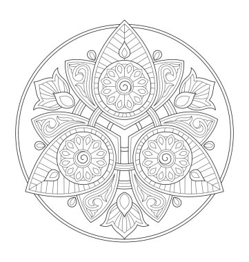 Yetişkin renklendirme için Mandala çizimi