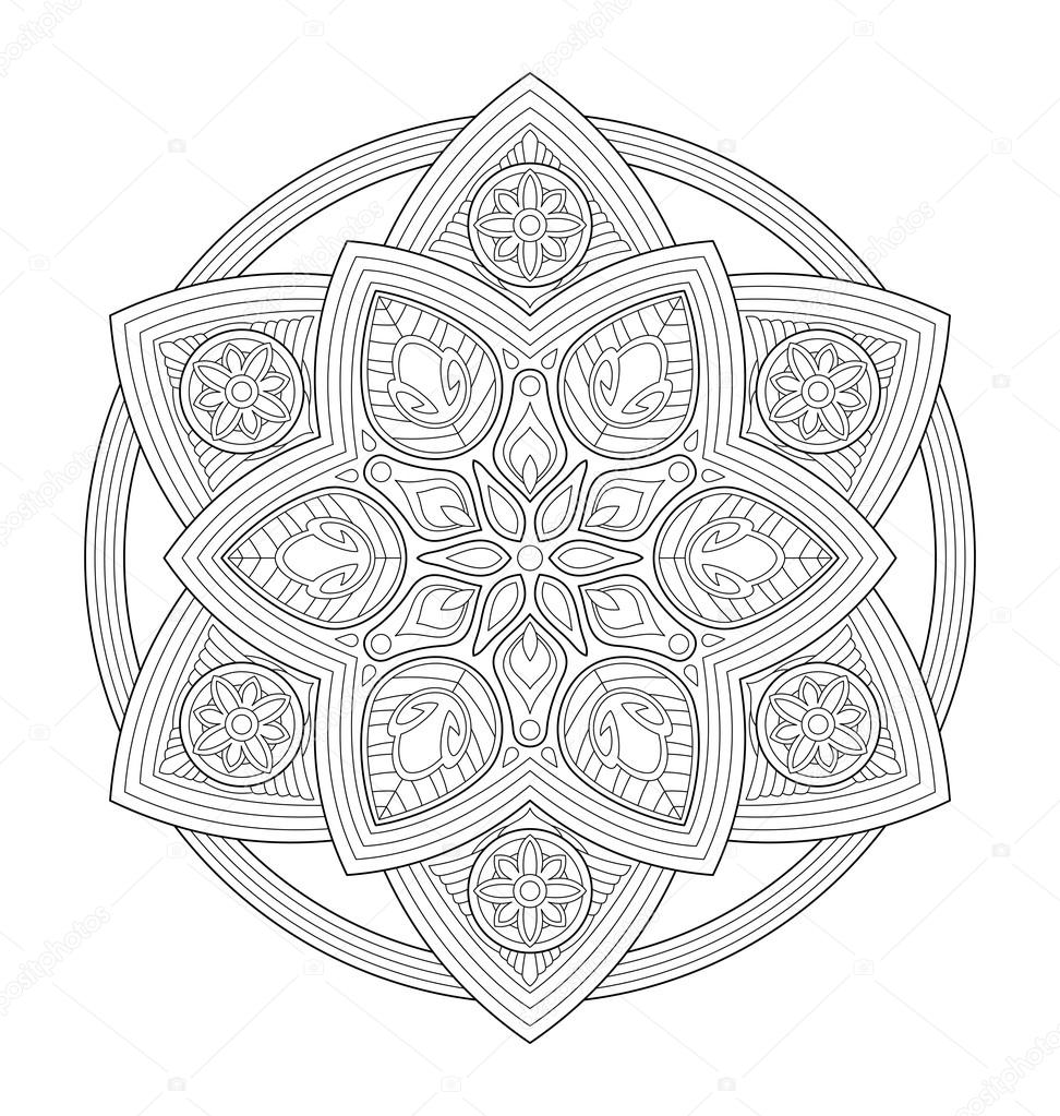 Mandala Illustration For Adult Coloring Stock Vector C Rijal
