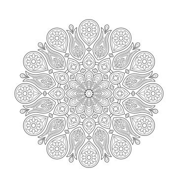 Yetişkin renklendirme için Mandala çizimi