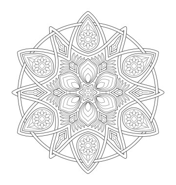 Yetişkin renklendirme için Mandala çizimi