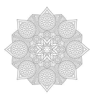 Yetişkin renklendirme için Mandala çizimi