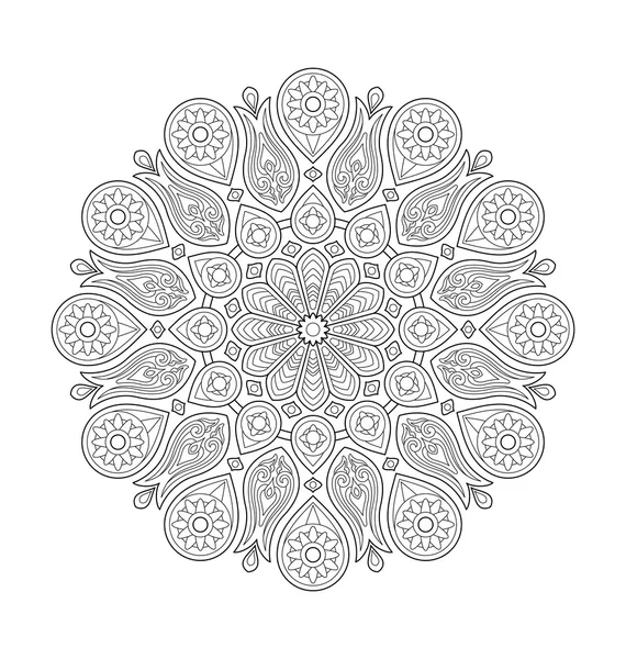 Ilustración mandala para colorear adulto — Vector de stock