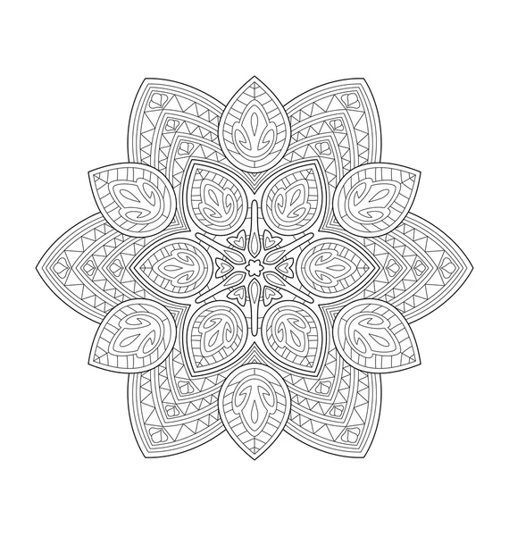 Mandala illustrazione per la colorazione degli adulti — Vettoriale Stock