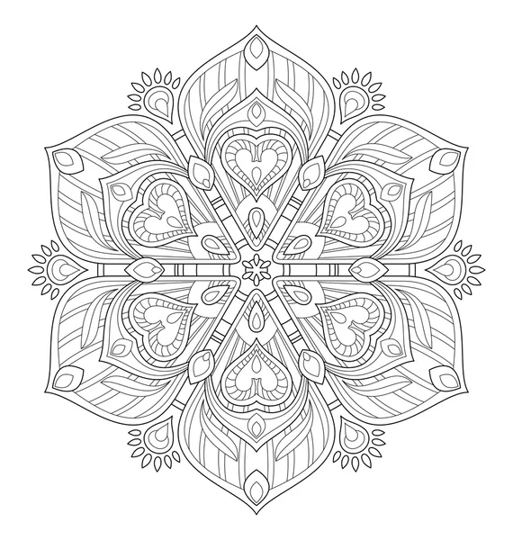 Illustration mandala pour coloriage adulte — Image vectorielle