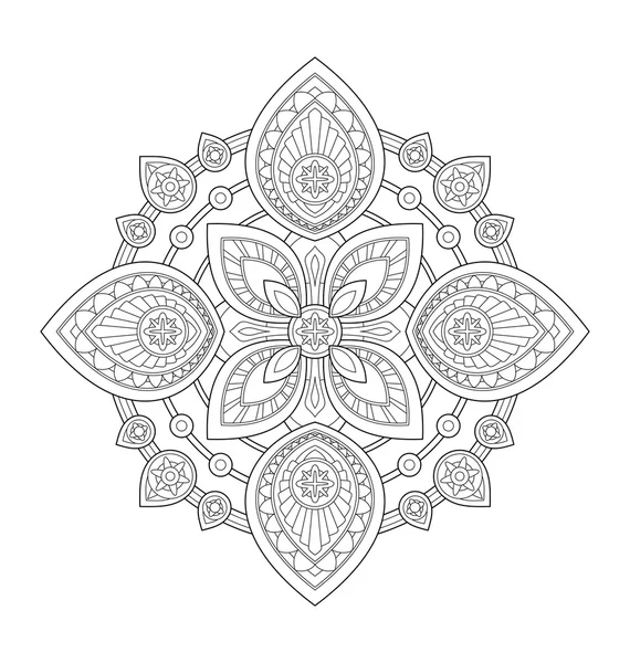 Mandala illustration for adult coloring — Stock Vector