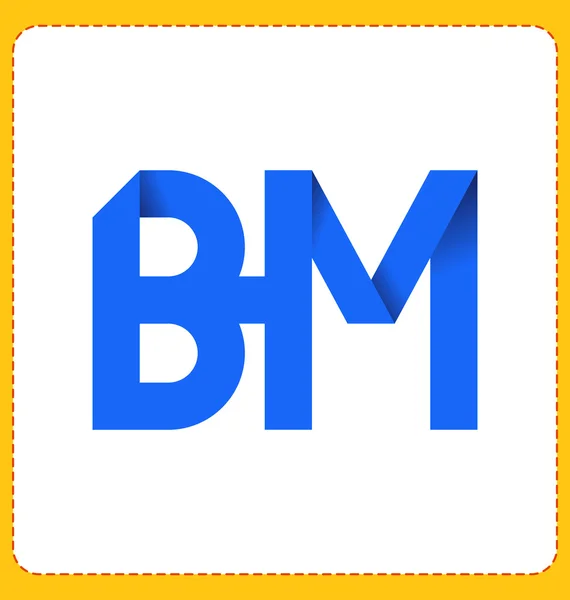 Moderm minimalis logo inicial BM — Vector de stock