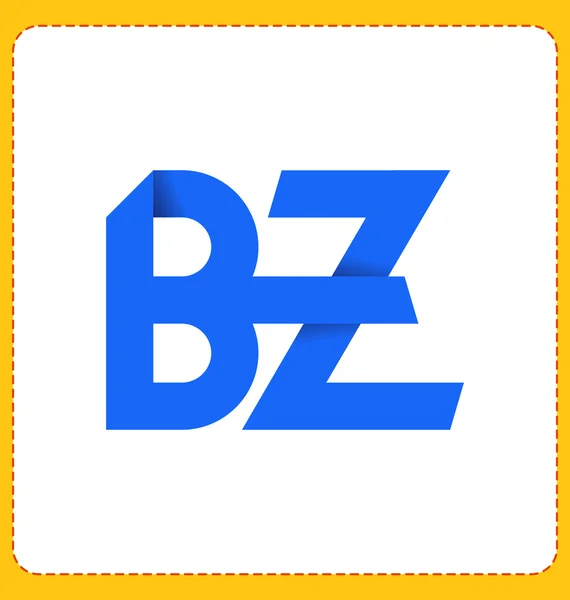 Moderm minimalis logo inicial BZ — Vector de stock