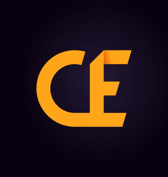 Moderm minimalis logotipo inicial CE — Vetor de Stock