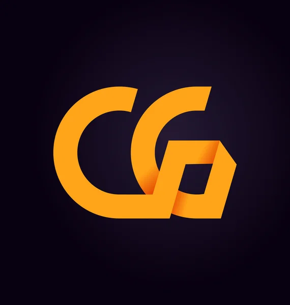 Moderm minimális kezdeti logó Cg — Stock Vector