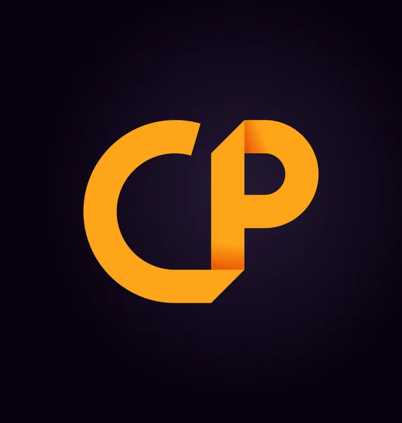 Moderm minimalis počáteční logo Cp — Stockový vektor