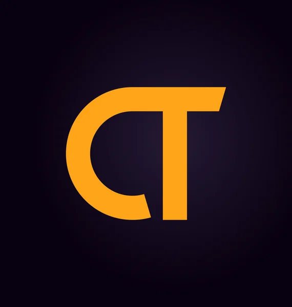 Moderm minimalis logo inicial CT — Vector de stock