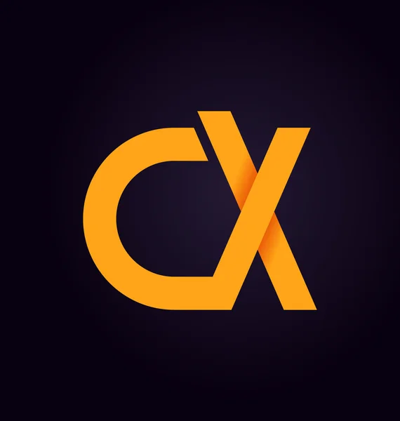 Moderm minimalis logotipo inicial CX — Vetor de Stock