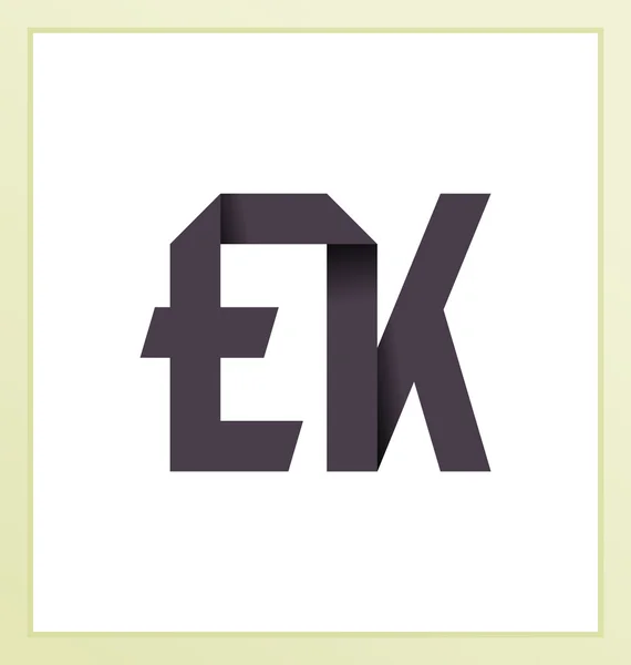Moderm minimalis начальный логотип EK — стоковый вектор