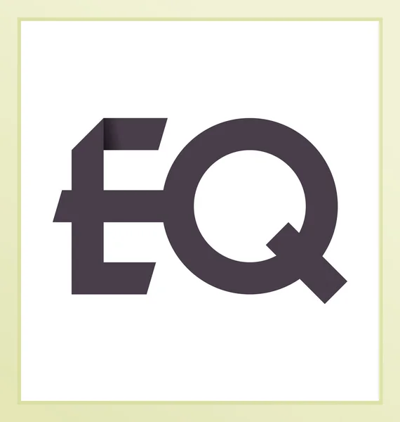 Moderm minimális kezdeti logó Eq — Stock Vector