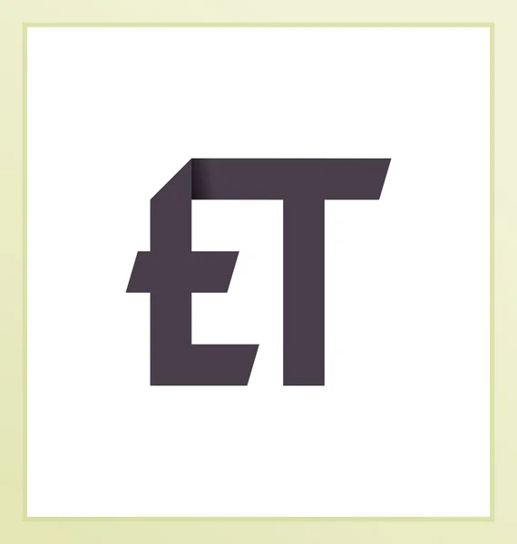 Moderm minimalis начальный логотип ET — стоковый вектор