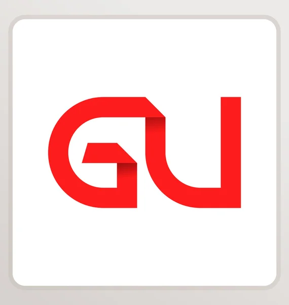 Moderm minimalis logo inicial GU — Vector de stock