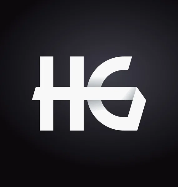 Moderm minimalis logotipo inicial HG — Vetor de Stock