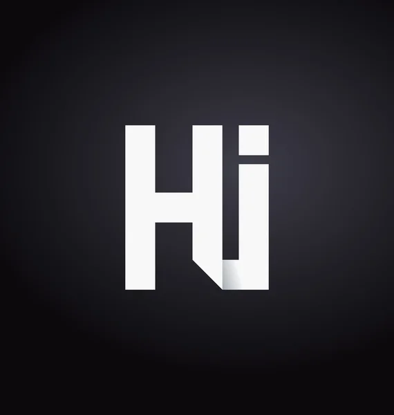 Moderm minimalis logotipo inicial HI — Vetor de Stock