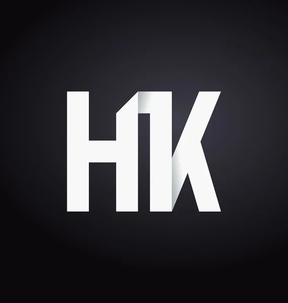 Moderm minimalis logotipo inicial HK — Vetor de Stock