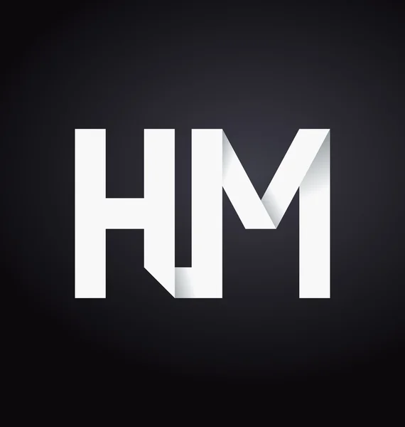 Moderm minimalis logotipo inicial HM — Vetor de Stock