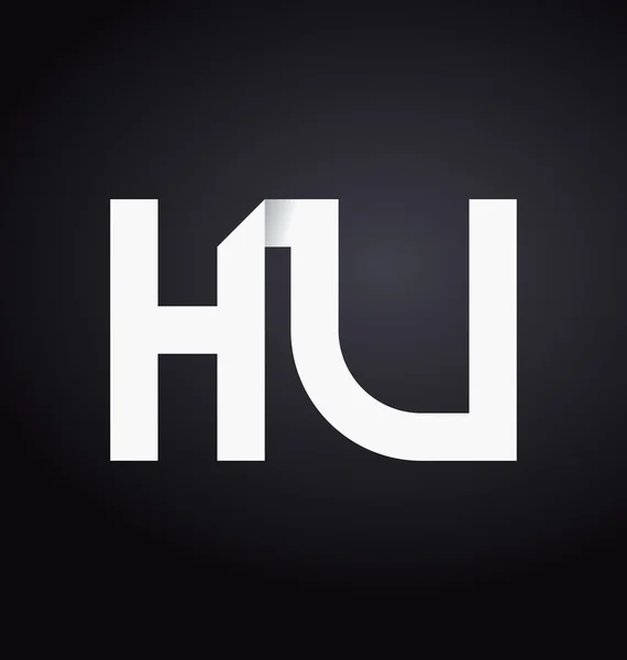 Moderm minimalis logotipo inicial HU —  Vetores de Stock