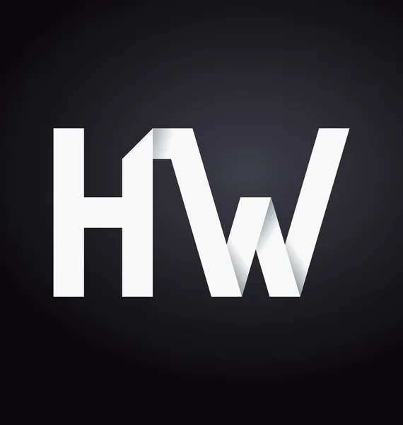 Moderm minimalis logotipo inicial HW — Vetor de Stock