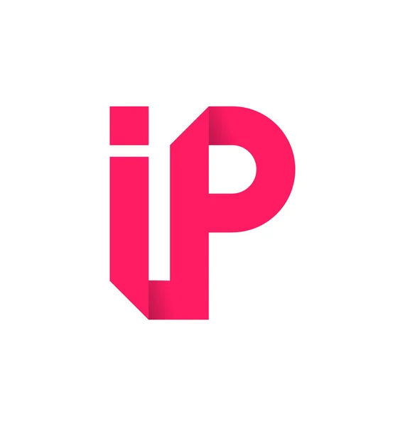 Moderm minimalis initiales Logo ip — Stockvektor