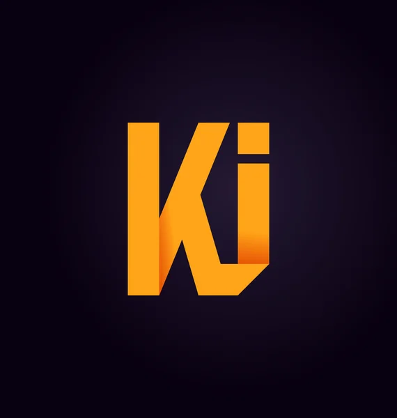Moderm minimalis logo initial KI — Image vectorielle