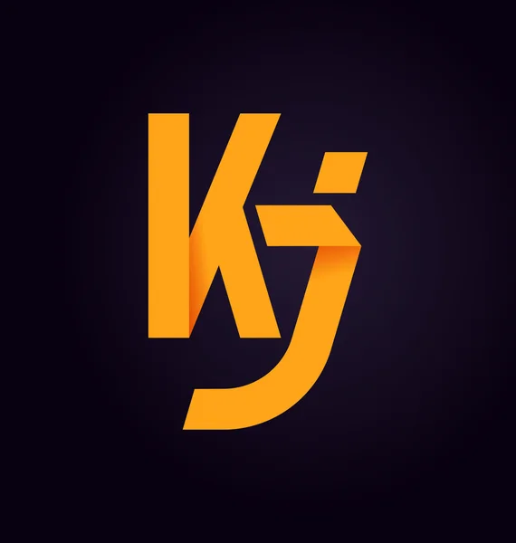 Moderm minimalis początkowe logo Kj — Wektor stockowy