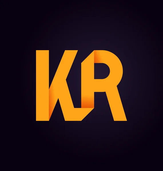 Moderm minimalis logo initial KR — Image vectorielle