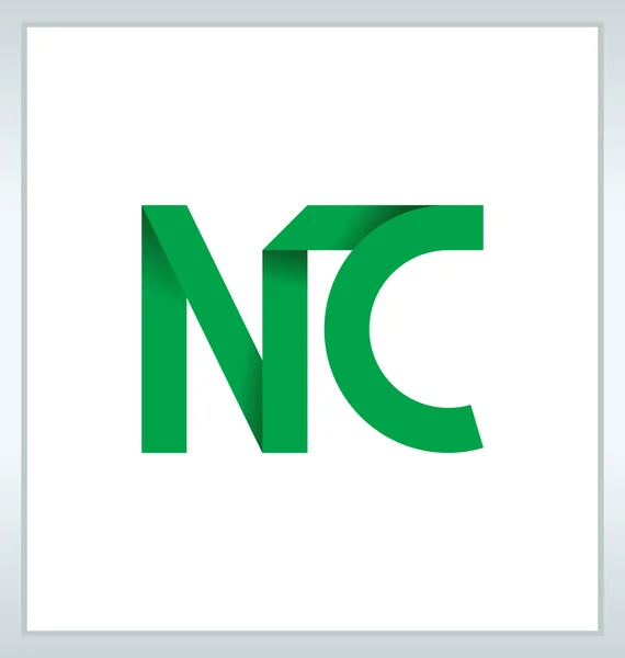 Moderm minimalis ilk logo Nc — Stok Vektör