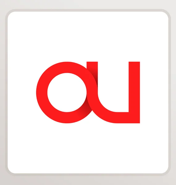 Мінімалістичний початковий логотип модема OU — стоковий вектор
