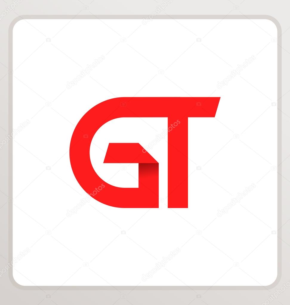 Minimalist and modern GT two letter composition for initial, logo or signature
