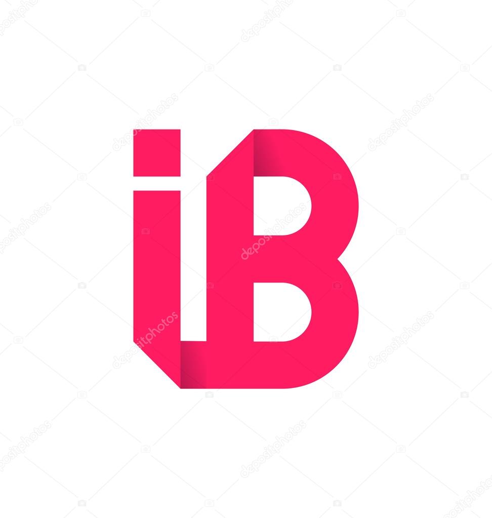 Minimalist and modern IB two letter composition for initial, logo or signature