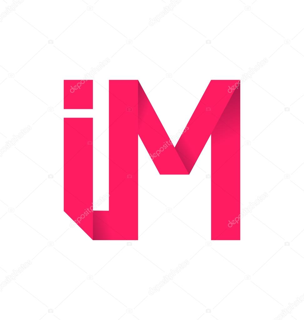 Minimalist and modern IM two letter composition for initial, logo or signature