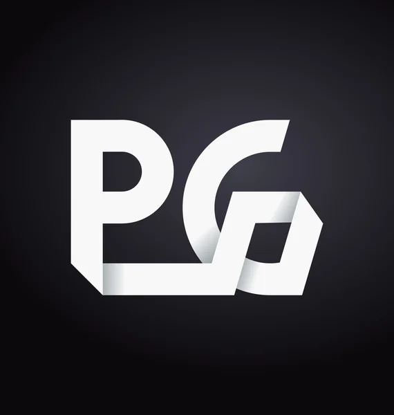 Moderm minimalis initiales Logo pg — Stockvektor