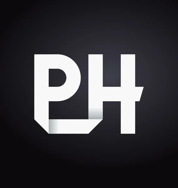 Moderm minimalis logotipo inicial PH — Vetor de Stock