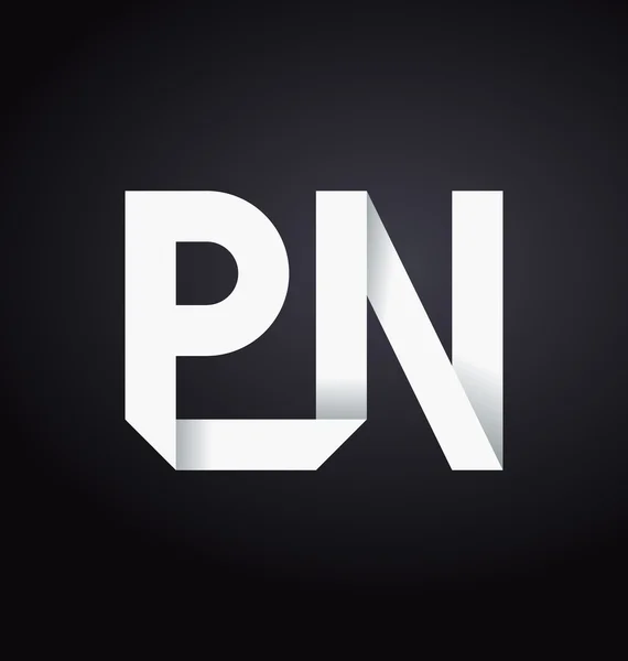 Moderm minimalis logotipo inicial PN — Vetor de Stock