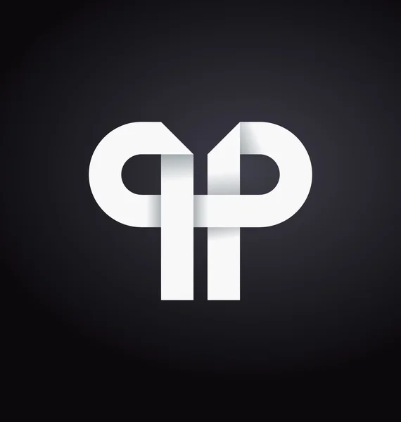 Moderm minimal första logo Pp — Stock vektor