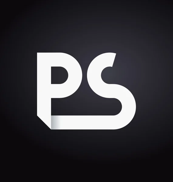 Moderm minimalis initiales Logo ps — Stockvektor