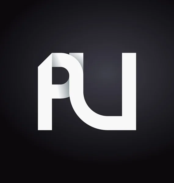 Moderm minimalis logo initial PU — Image vectorielle