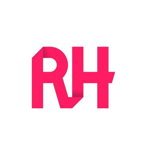 Moderm minimalis logo inicial RH — Vector de stock