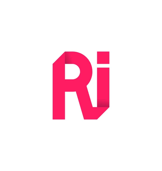 Moderm minimalis logo inicial RI — Vector de stock