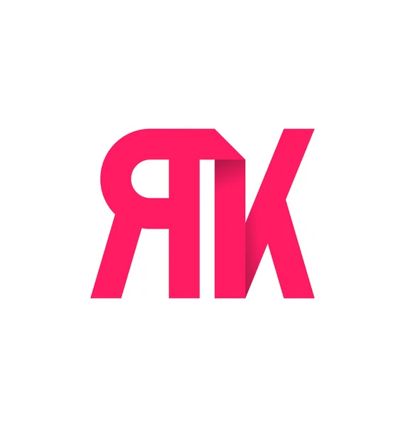 Logo iniziale moderm minimalis RK — Vettoriale Stock