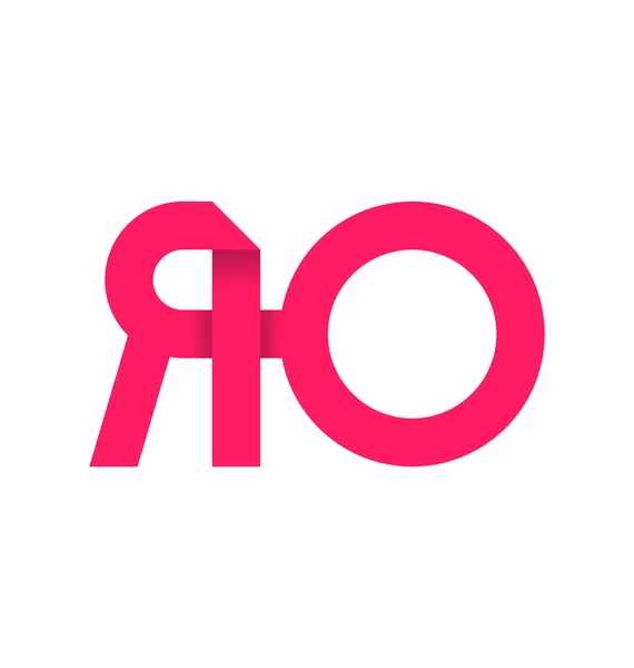 Logo iniziale moderm minimalis RO — Vettoriale Stock