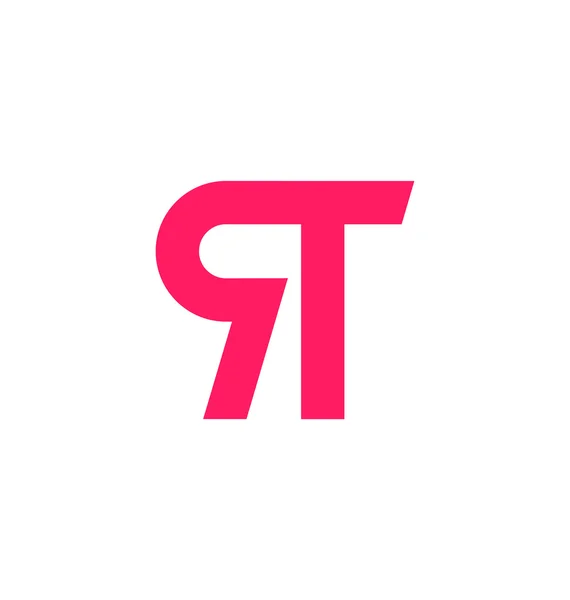 Moderm minimalis logo iniziale RT — Vettoriale Stock