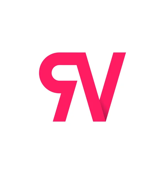 Moderm minimális kezdeti logó Rv — Stock Vector